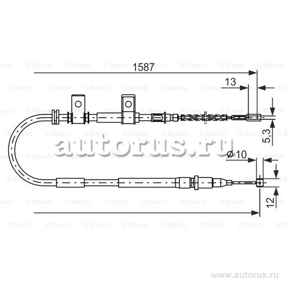 Трос ручного тормоза DAEWOO Lanos /L=1587mm BOSCH 1 987 477 717