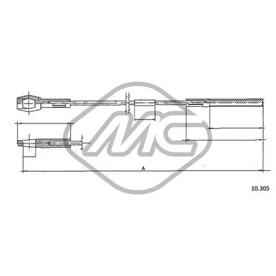 Трос сцепления 1500-1600 TYPE 3 Metalcaucho 83609