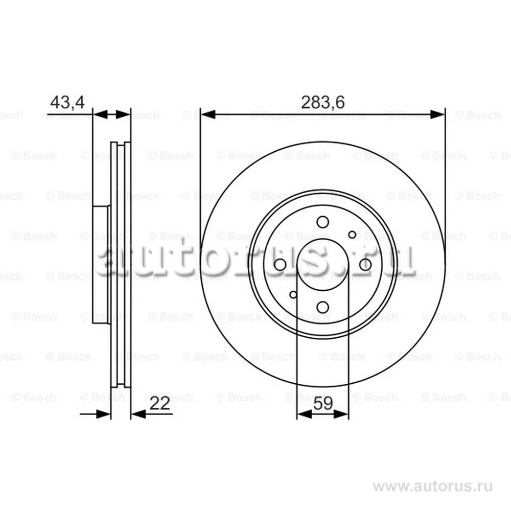 Диск тормозной передний PREMIUM2 BOSCH 0986479S01