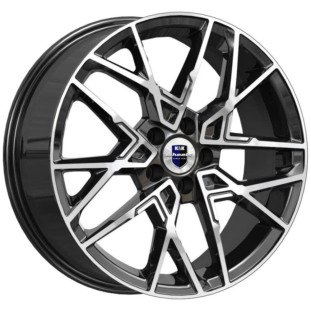 Диск литой R18 7J 5x112/57.1 ET43 КИК Вудроф Алмаз черный 80146