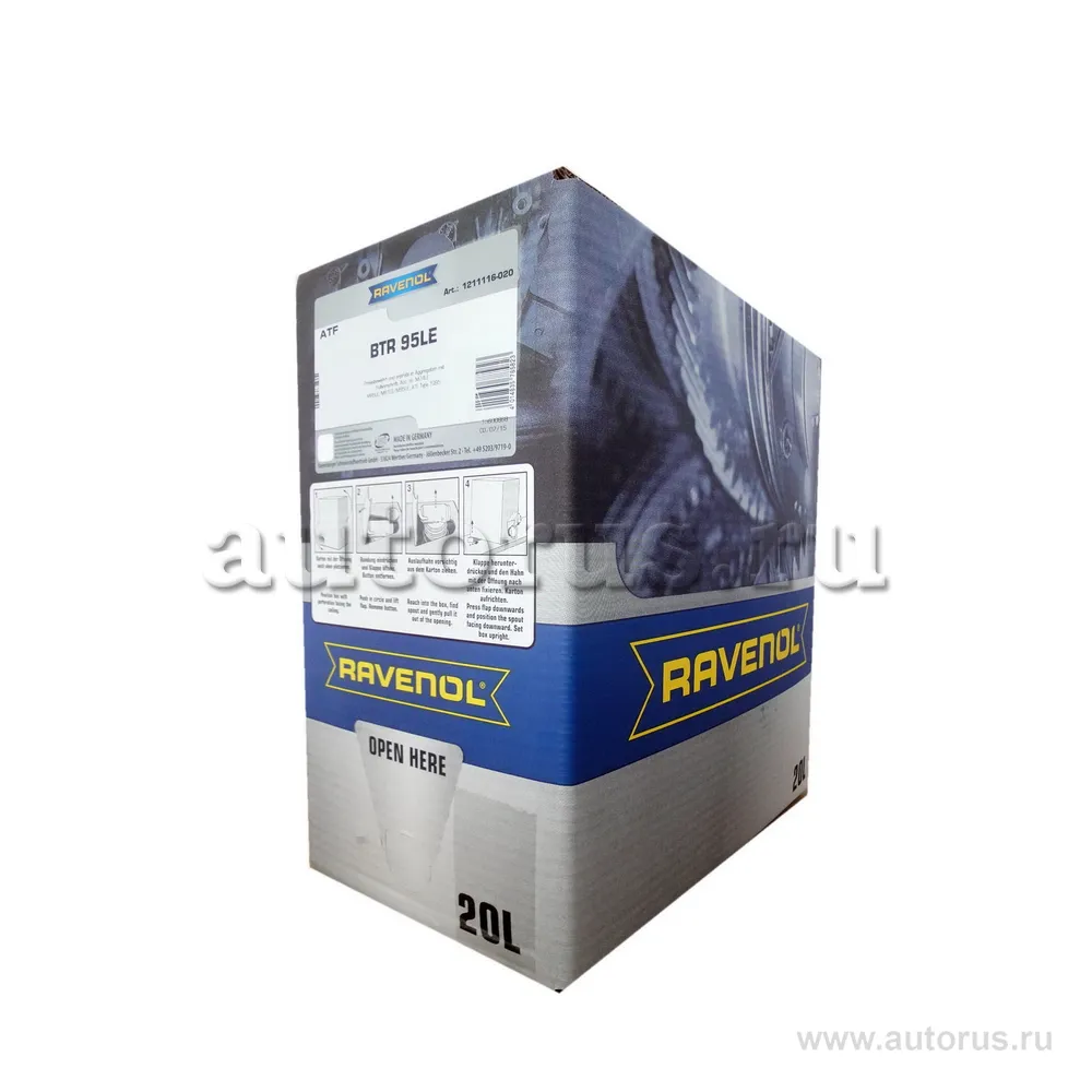 Трансмиссионное масло RAVENOL ATF BTR 95LE (20л) ecobox 1211116-B20 (4014835785823)