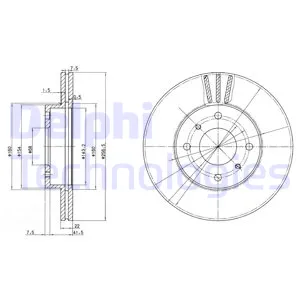 Диск тормозной передний NISSAN ALMERA CLASSIC/N16/PRIMERA / INFINITI G20 DELPHI BG2567