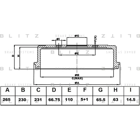 Барабан тормозной OPEL Astra G/Vectra B 88-> BLITZ BT0146