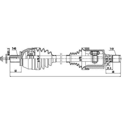 ПОЛУОСЬ FORD MONDEO CA2 (07--14), - L ZIKMAR Z88219R