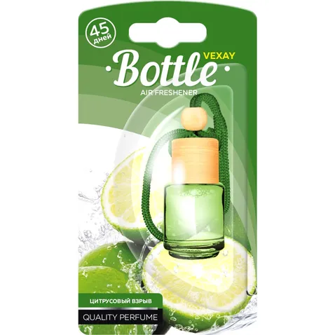 Ароматизатор жидкий подвесной флакон с деревянной крышкой Aroma BOTTLE цитрус Vexay Aroma VXBL-1
