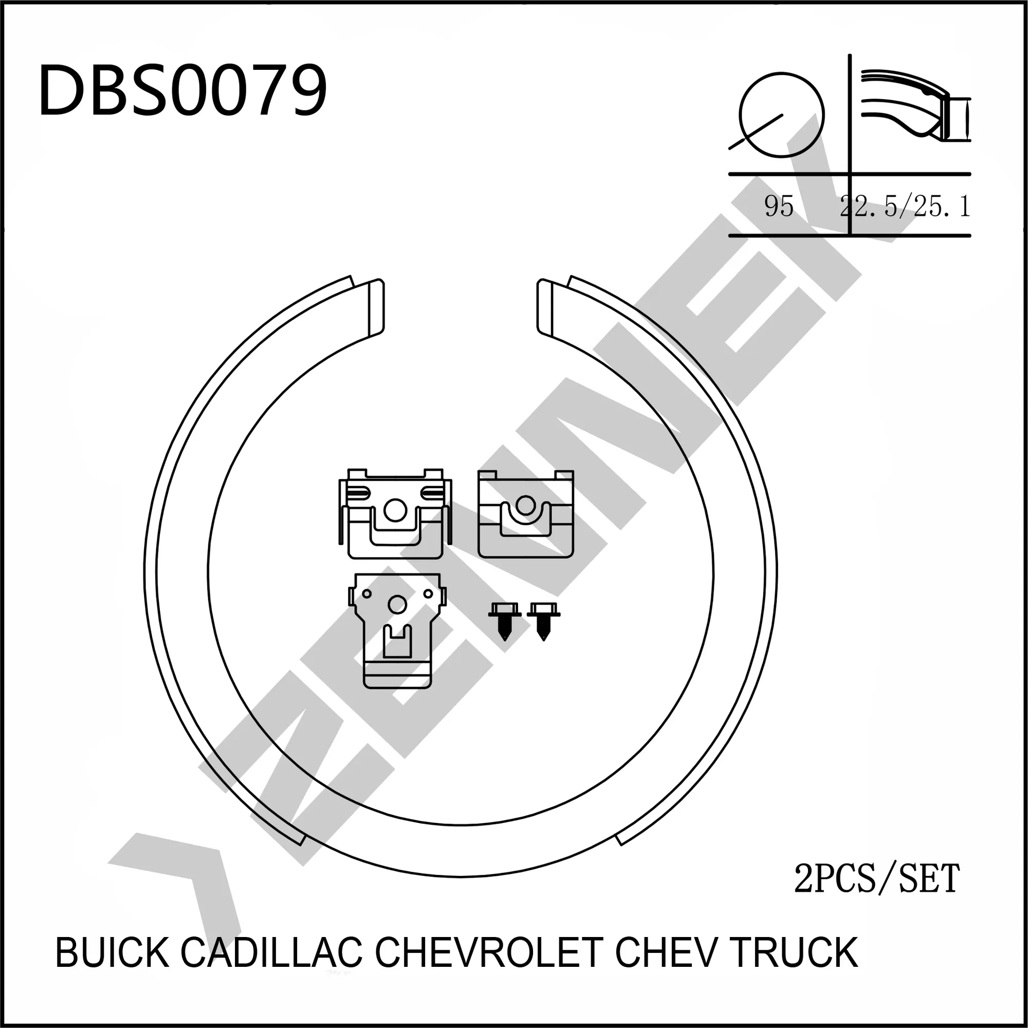 Колодки тормозные барабанные MAZDA CX-7 09-13, CX-9 06- ZENNEK DBS0079