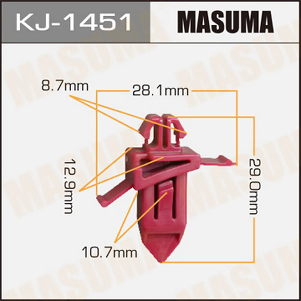 Клипса автомобильная (автокрепеж) MASUMA 1451-KJ уп.50 MASUMA kj1451