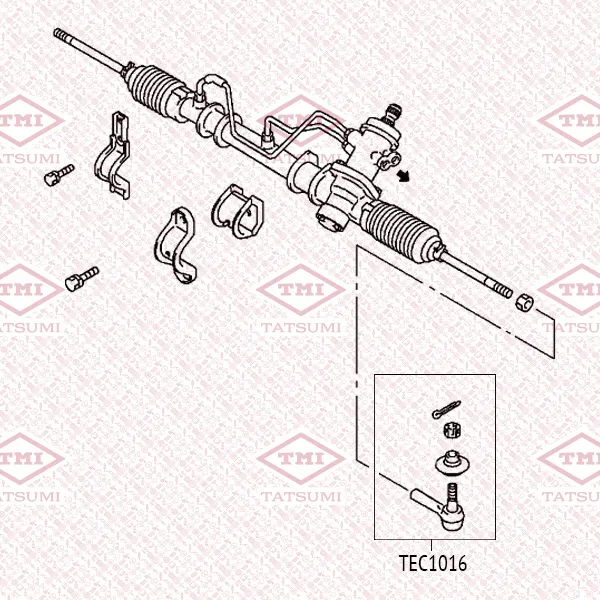 Наконечник рулевой тяги L/R MITSUBISHI Carisma/Lancer/Space Star/Pajero Mini 9 TATSUMI TEC1016