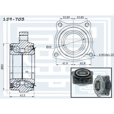 Подшипник ступицы передний HONDA ACCORD IV-V / ROVER 600 STARKE 159-703