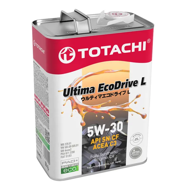 Масло моторное TOTACHI Ultima EcoDrive L Fully Synthetic SN/CF 5W-30 синтетическое 4 л 4562374690929