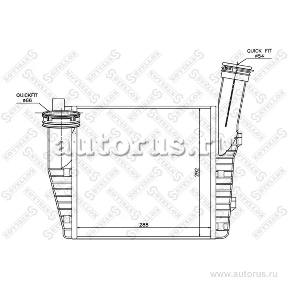 Интеркулер правый VW Touareg, Audi Q7 3.0TDi 4WD 04> STELLOX 10-40079-SX