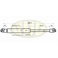 АМОРТИЗАТОР БАГАЖНИКА PGT 605 01/94-12/98 310N L408/150MM G.U.D GGS020424