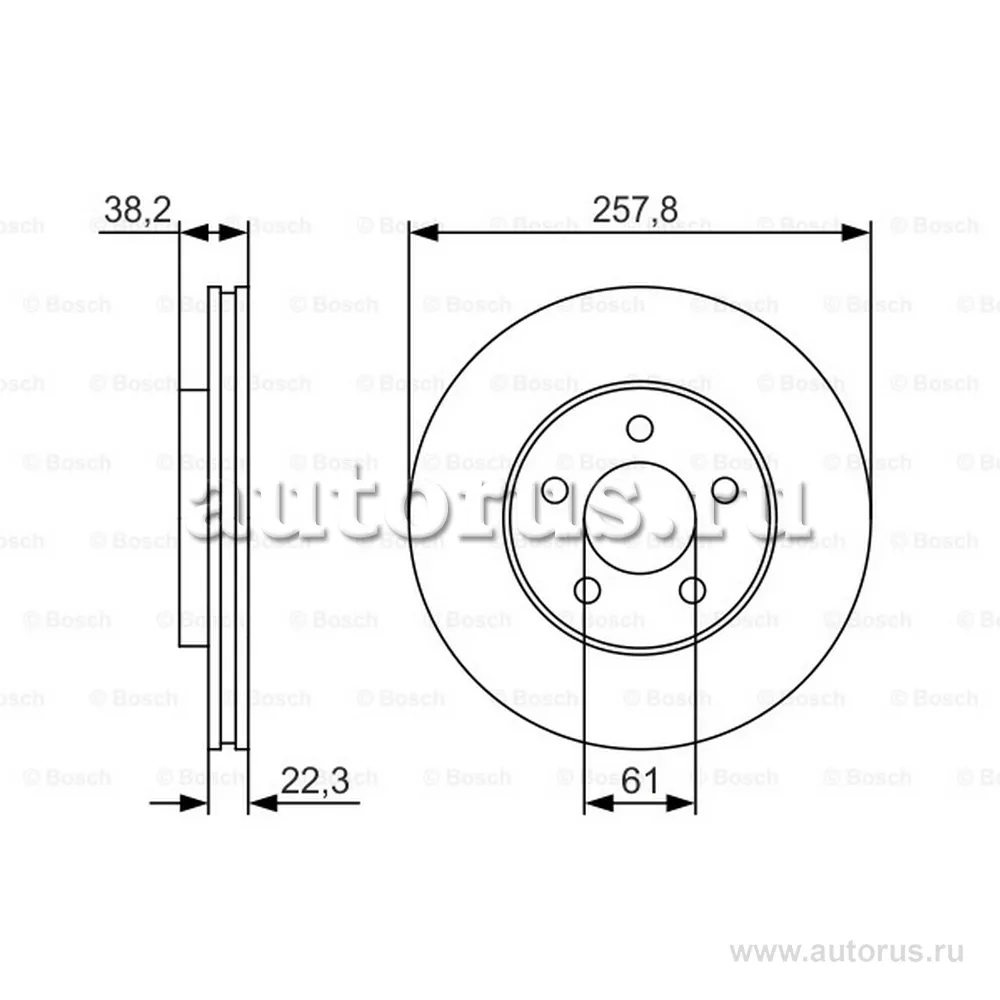Диск тормозной передний, CHRYSLER NEON BOSCH 0986479R56