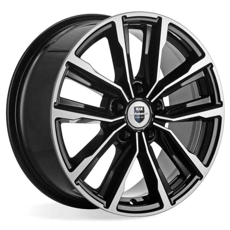 Диск литой R17 7.5J 5x114.3/67.1 ET45 КИК Лацио Алмаз черный 99980324904