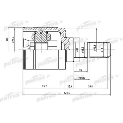 ШРУС внутренний 25x41x22 HYUNDAI ELANTRA HD 06- PATRON PCV1517