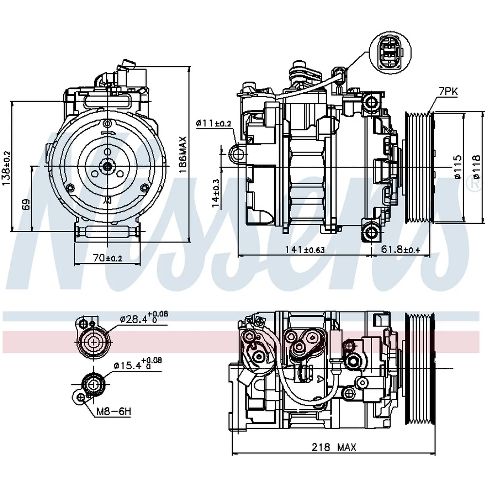 Компрессор кондиционера NISSENS 89210