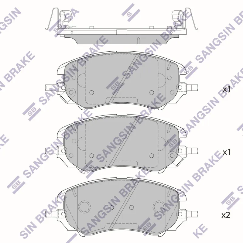 Колодки тормозные CHANGAN CS35 PLUS 21- передние SANGSIN BRAKE SP2543A