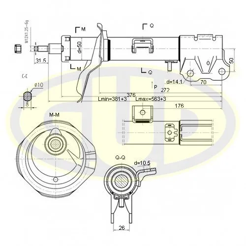АМОРТИЗАТОР ПЕРЕДН ЛЕВ ГАЗ MIT ASX 10 G.U.D GSA339254