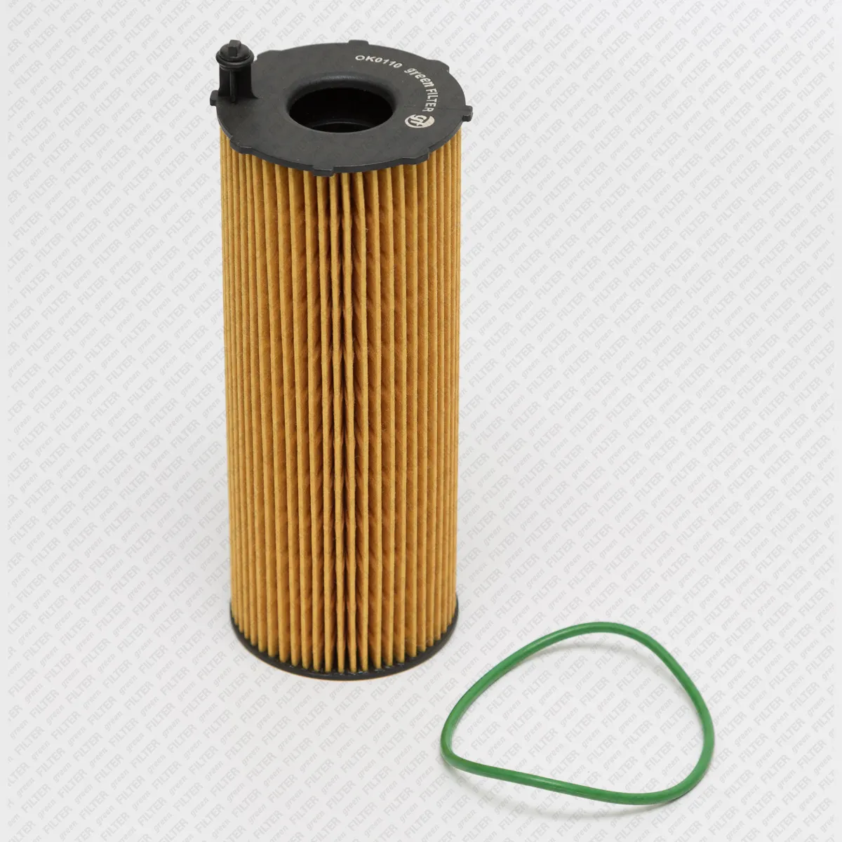 Фильтр масляный [Картридж] AUDI A4/A5/A6/A8/Q7/Q5 03-> VW Touareg/Phaeton 04- GREEN FILTER OK0110