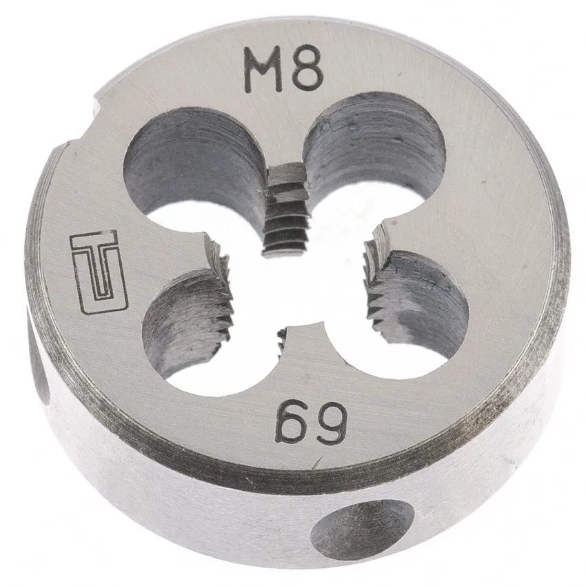 Плашка круглая метрическая М8x1,25 мм СИБРТЕХ 77020