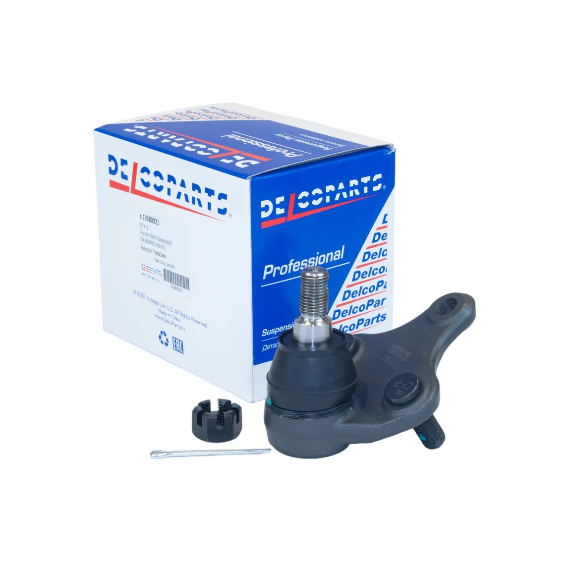 Шаровая опора передняя Toyota RAV4, COROLLA, CAMRY, AURIS, VERSO, PRIUS; DelcoParts 19380921