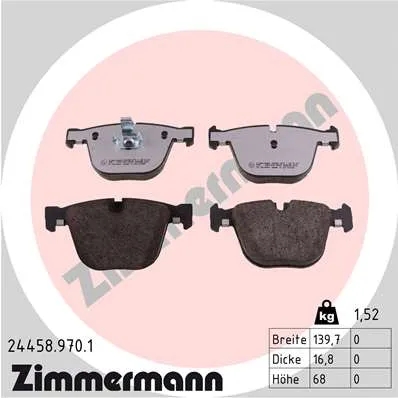 Колодки зад. BMW X5/X6 2008-2018 (M-Performance) ZIMMERMANN 244589701
