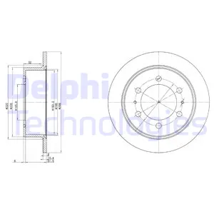 Диск тормозной задний SSANG YONG KORANDO/MUSSO/REXTON /D=300MM DELPHI BG3522