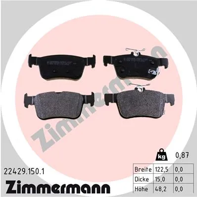 КОЛОДКИ ТОРМ ДИСК ЗАД HONDA CIVICxHATCHBACK 17- ZIMMERMANN 224291501