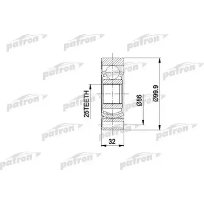 ШРУС внутр к-кт FORD: CONSUL 72 - 75, CONSUL Turnier 72 PATRON pcv1005