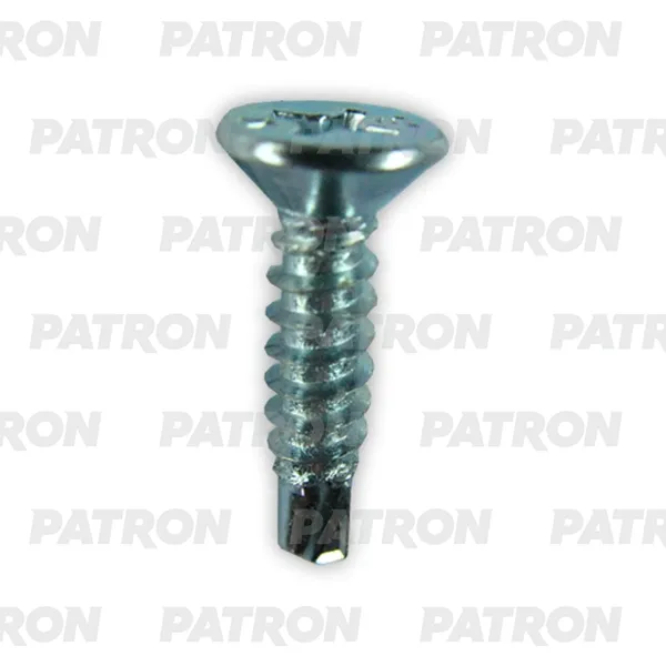 Винт металлический белый - сверло с потайной головкой 4 8x22 PATRON P37-2680T