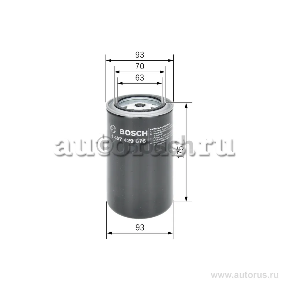 Фильтр MAN / DAF M16x1,5/d-62x71/93 h-210 BOSCH 1457429676