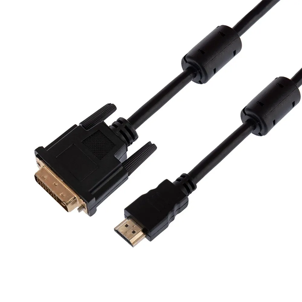 Шнур HDMI - DVI-D с фильтрами, длина 5 метров (GOLD) (PE пакет) REXANT 17-6306