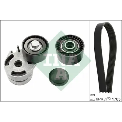 Комплект поликлинового ремня CITROEN. PEUGEOT 1.4HDI-1.6HDI 01> INA 529001210