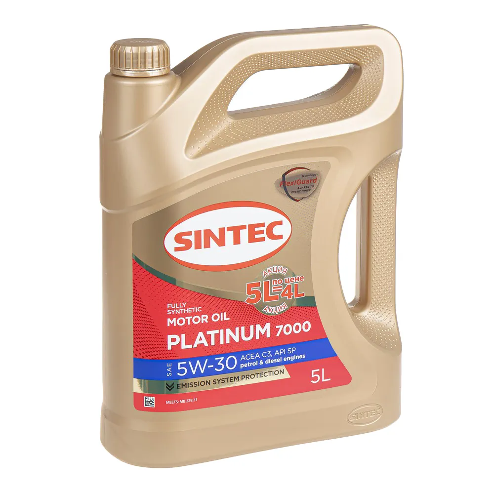 Масло моторное Sintec 7000 5W-30 C3 SP 5л (Акция 5л по цене 4л) Sintec 600280
