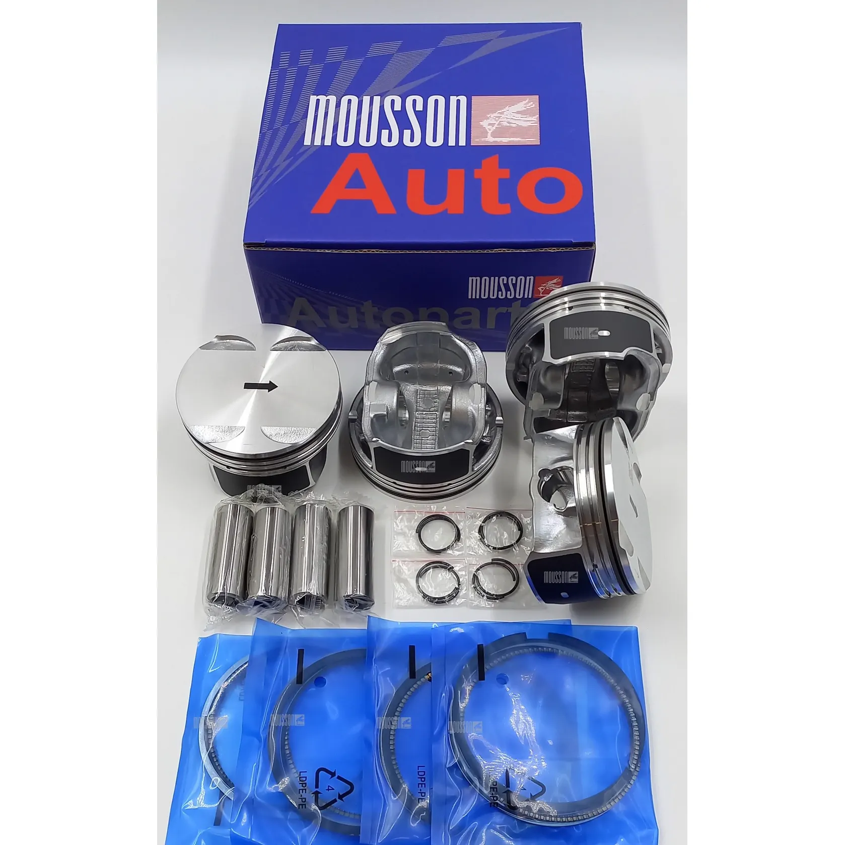Поршень кольца комплект GM 2,4L A24XE на 1 цилиндр MOUSSON SPRA24XESTD