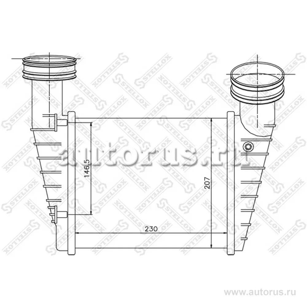 Интеркулер VW Passat 1.9TDi 00-05, Skoda SuperB 1.9TDi 02> STELLOX 10-40158-SX