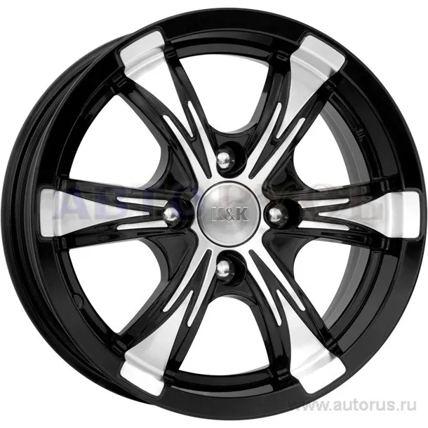 Диск литой R14 5.5J 4x100/67.1 ET25 КИК Блэйд алмаз черный 25674