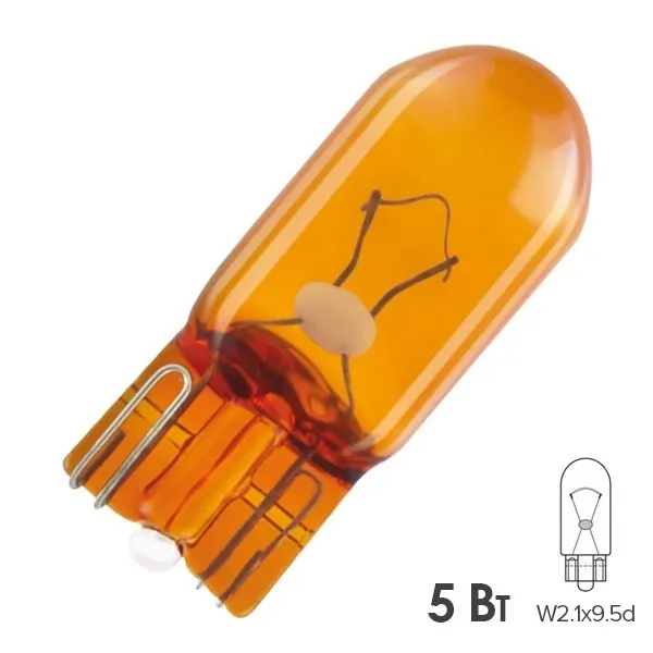 Лампа WY5W (5W) W2,1x9,5d стеклянный цоколь 12V 2827 4052899570795