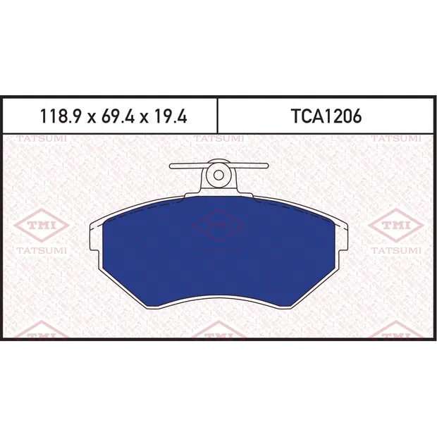 Колодки тормозные дисковые передние AUDI A4 95->VW Caddy/Golf/Passat/Vento 91-> TATSUMI TCA1206