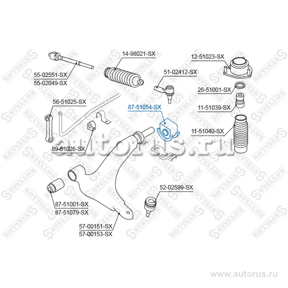Сайлентблок рычага зад. п. Hyundai Atos 97-00 STELLOX 87-51054-SX