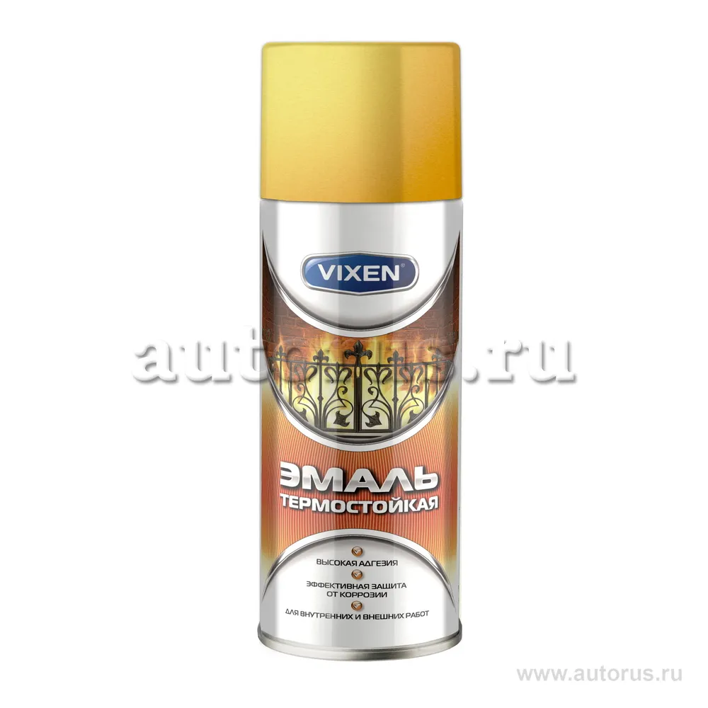 Эмаль термостойкая, золото, аэрозоль 520 мл VIXEN VX53007