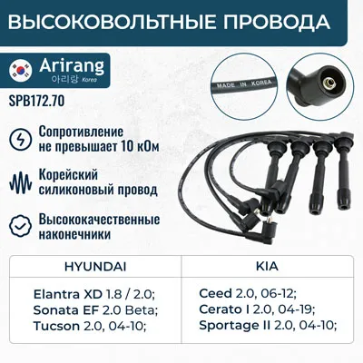 Провода высоковольтные, комплект ARIRANG SPB172.70