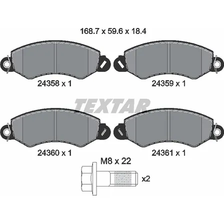 Колодки передние с противошумной пластиной Q+ LDV LEYLAND-DAF MAXUS (SAIC MOTOR) TEXTAR 2435801
