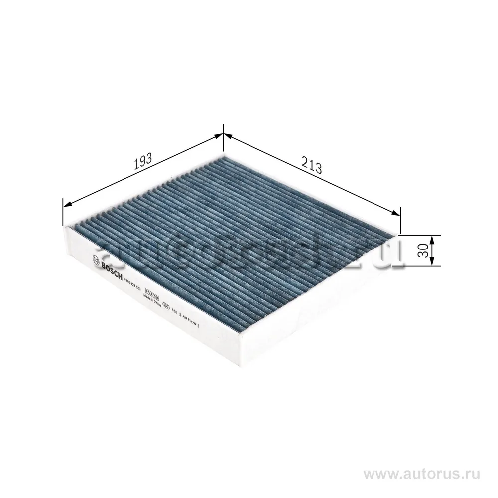 фильтр салона 213x193x30 угольный Toyota Yaris Auris RAV 4, Lexus GS IS 05&gt, BOSCH 0986628523