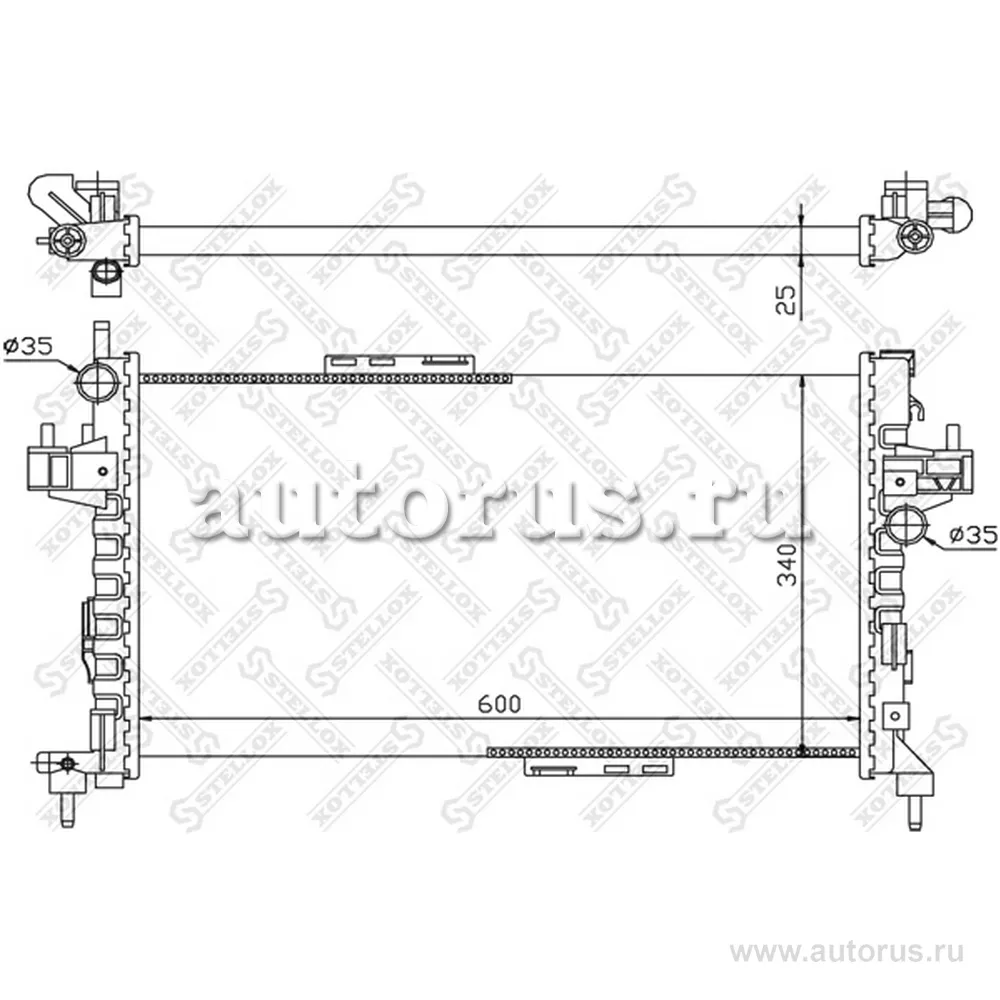 Радиатор системы охлаждения Opel Combo/Corsa/Tigra 1.3/1.7CDTi 03> STELLOX 1026053_SX