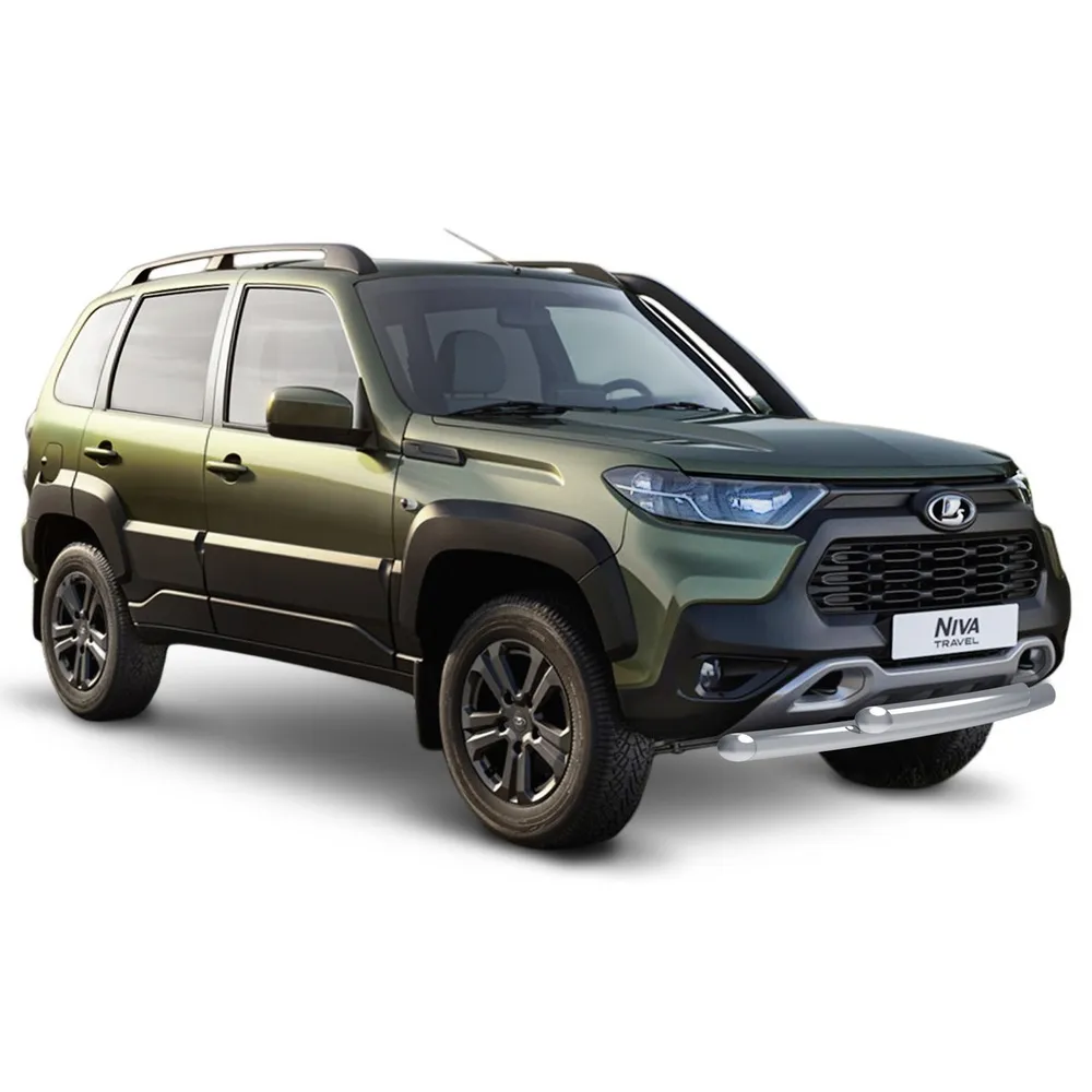 Защита переднего бампера d57 + d57 + комплект крепежа, RIVAL, Lada Travel 2021-, R.6008.002, Rival RIVAL R6008002