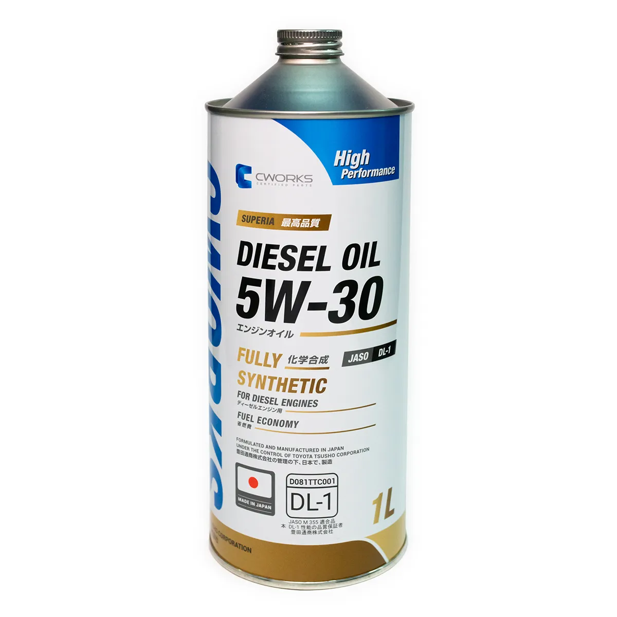 Масло моторное CWORKS SUPERIA DIESEL OIL 5W-30 синтетическое 1 л A12SR1001