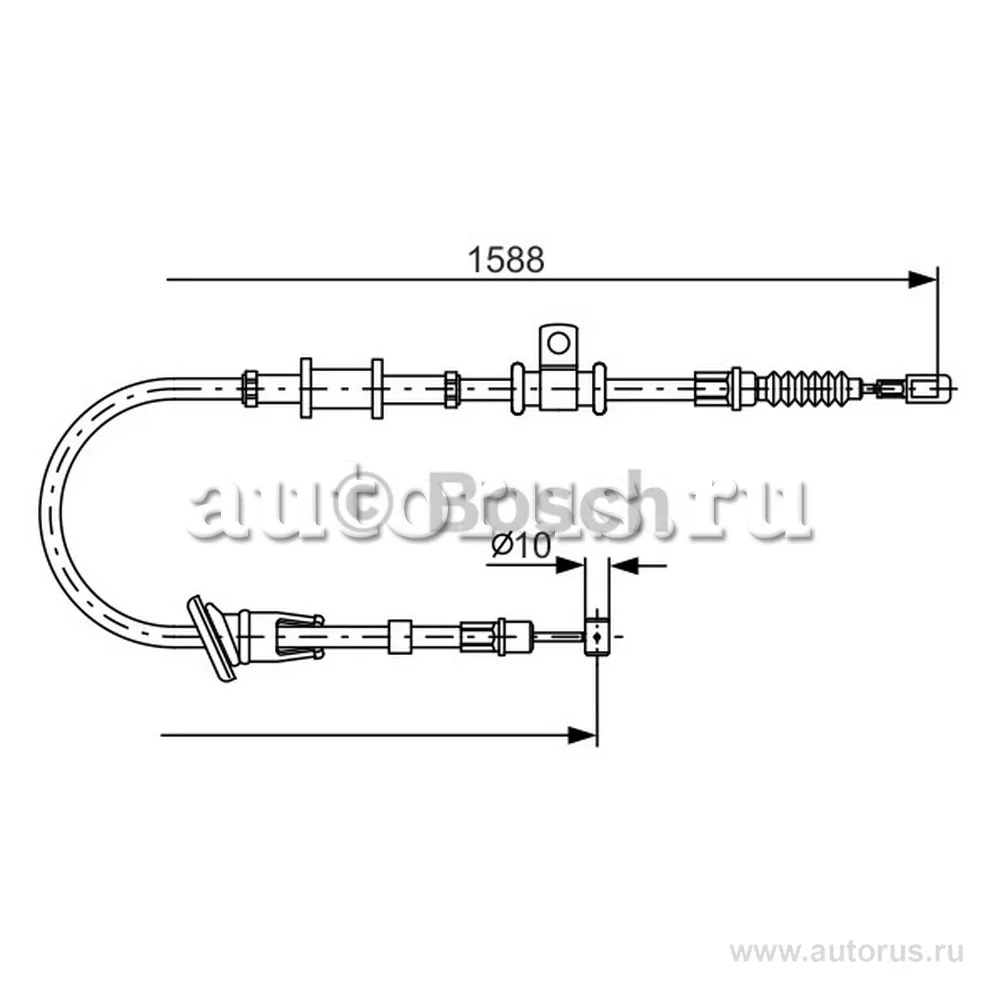 Трос стояночного тормоза R BOSCH 1 987 482 246