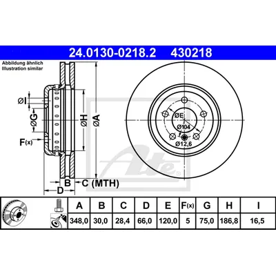 Диск тормозной передний, 2-секционнный, BMW: 5 525 D/525 D XDRIVE/528 I/528 I XDRIVE/530 D/530 D XDRIV ATE 24.0130-0218.2
