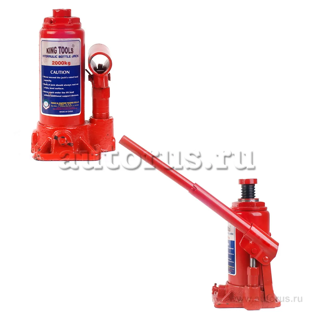 Домкрат гидравлический бутылочный 2т 158-308 мм King Tools HJ2T